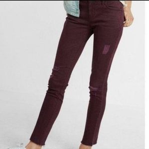 EUC EXPRESS WOMEN Burgundy Midrise Ankle